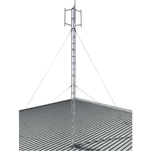 6m roof mounted aluminium lattice tower mast 1