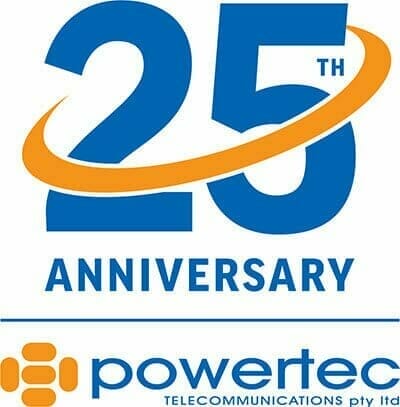 Powertec 25th Anniversary logo stacked small