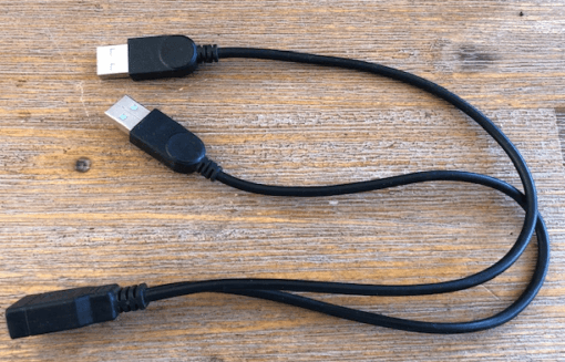 USB female to USB A female to Y USB A male cable
