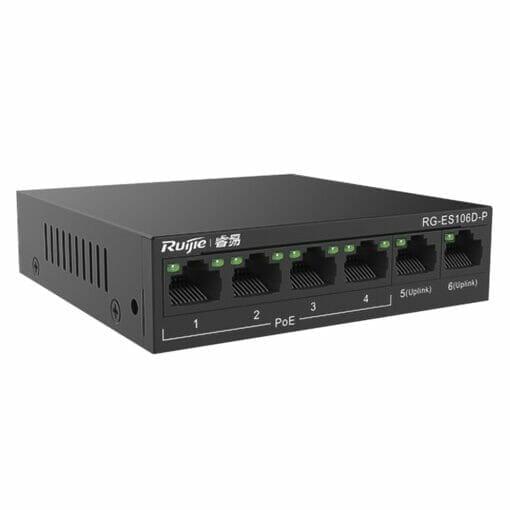 Ruijie Reyee RG-ES106D-P V2 6-port Unmanaged Desktop Switch
